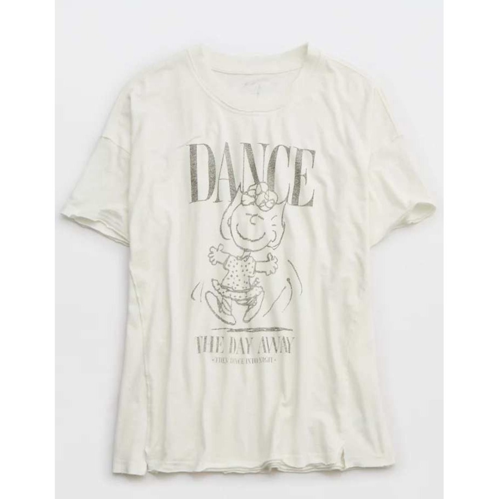 Aerie Peanuts Sally Brown Dance The Day Away Graphic Tee White XL NEW - Picture 5 of 8